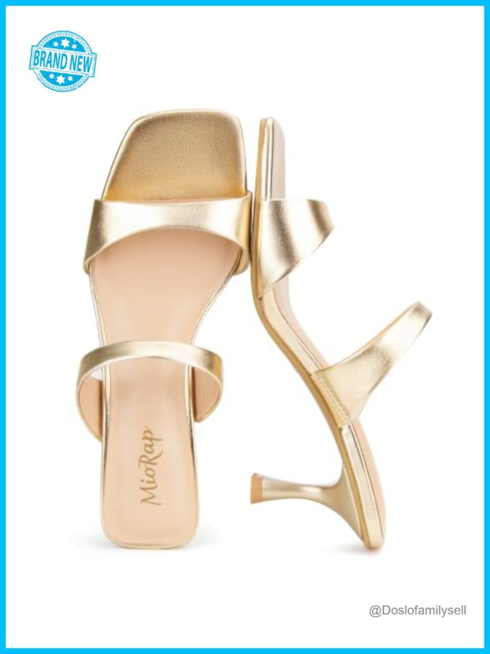 Kitten Heel Square Toe Sandals Slip On Mule Heels for Women Wedding Formal